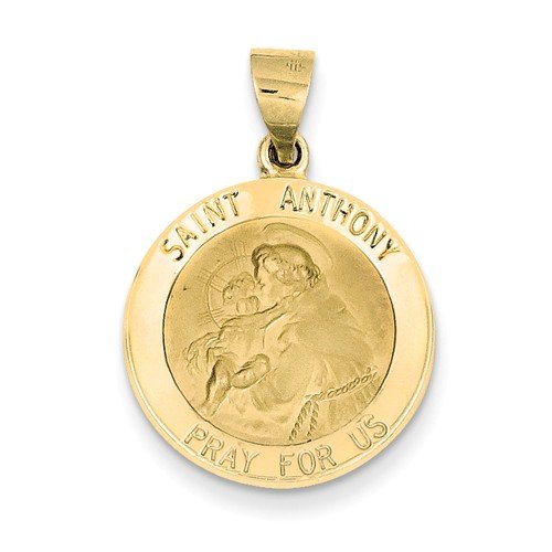 14k Yellow Gold Saint Anthony Medal Pendant (27X19MM)