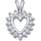 14k White Gold Diamond Halo Heart Pendant (GH Color, I1 Clarity, 1/3 Cttw)