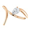 Pear Diamond Negative Space Ring, 14k Rose Gold, Size 6