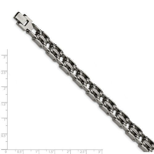 Men's Polished Stainless Steel 9mm Bracelet, 8.5"