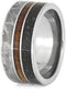 The Men's Jewelry Store (Unisex Jewelry) Dinosaur Bone, Gibeon Meteorite, Koa Wood 10mm Titanium Comfort-Fit Wedding Band, Size 8.25