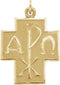 14k Yellow Gold Alpha Omega Chi-Rho Cross