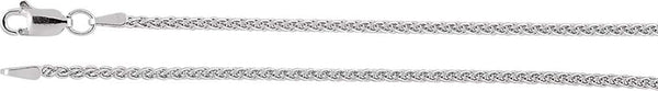 1.8mm 14k White Gold Wheat Chain, 18"