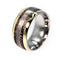 Gibeon Meteorite, Deer Antler 9mm Comfort Fit Titanium Band