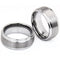 8mm Comfort Fit Tungsten Ring with Matte Center, Sizes 5 to 15