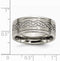 Brushed Grey Titanium Scroll Design 9mm Flat Band, Size 8