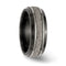 Edward Mirell Black Titanium with Grey Concrete Inlay Stepped 8mm Comfort-Fit Band