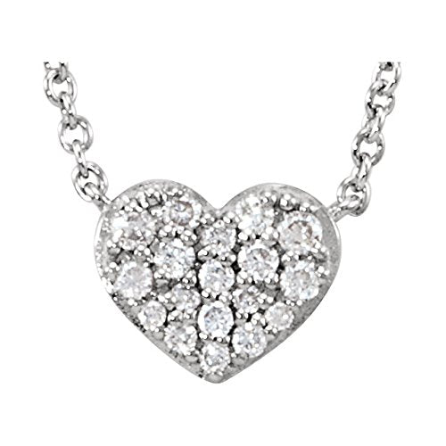 Diamond Heart 14k White Gold Necklace, 18" (1/10 Cttw, HI Color, I1 Clarity)