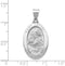 Rhodium-Plated 14k White Gold St. Anthony Medal Pendant (26x15MM)