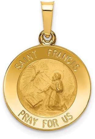 14k Yellow Gold St. Francis Medal Pendant (17X15MM)