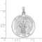 Rhodium-Plated 14k White Gold St. Jude Medal Pendant (30X22MM)