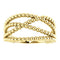 Beaded Criss-Cross Ring, 14k Yellow Gold, Size 7