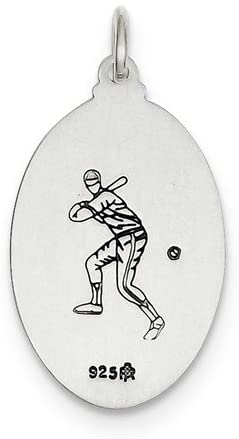 Sterling Silver St. Christopher Baseball Medal (30X15MM)