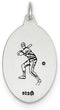 Sterling Silver St. Christopher Baseball Medal (30X15MM)