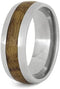 Whiskey Barrel Oak Wood 8mm Titanium Comfort-Fit Band, Size 6.5