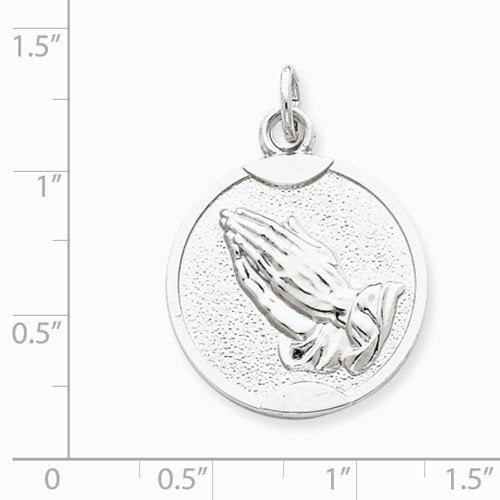 Sterling Silver Praying Hands Medal (30X20MM)