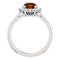 Mozambique Garnet and Diamond Halo 14k White OR Yellow Gold Ring, Size 7