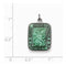 Sterling Silver Teal Enamel Square St. Christopher Medal Pendant (21X15MM)