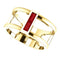 Ruby Baguette Negative Space Ring, 14k Yellow Gold