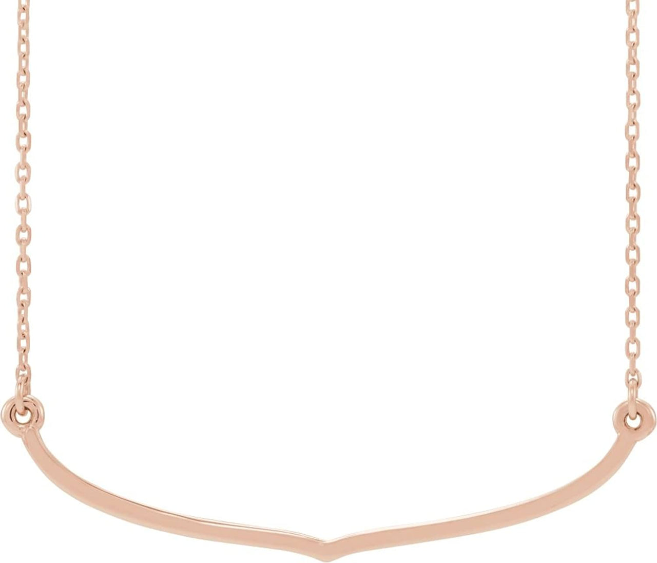 Freeform Bar Necklace, 14k Rose Gold, 18"