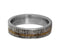 Deer Antler, Oak Wood Pinstripe 9mm Comfort-Fit Titanium Wedding Band, Size 10.25