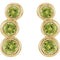 Peridot Three-Stone Ear Climbers, 14k Yellow Gold