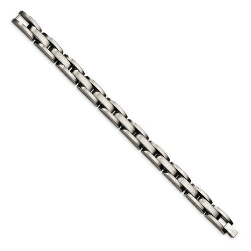 Men's Brushed Stainless Steel 9mm Link Bracelet, 8"