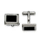 Black IP-Plated Stainless Steel Rectangle Cuff Links, 15X18MM