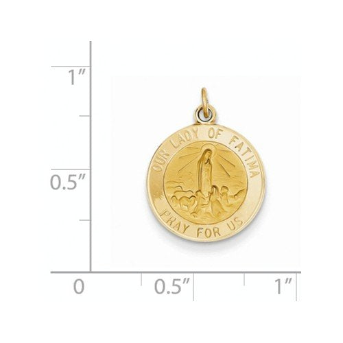 14k Yellow Gold Our Lady Of Fatima Medal Charm (20x15MM)