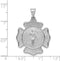 Rhodium-Plated 14k White Gold St. Florian Badge Medal Pendant (29X26MM)