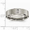 Satin-Brushed Grey Titanium Diamond 7mm Wedding Band, Size 8.5