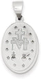 Rhodium-Plated 14k White Gold Miraculous Medal Pendant (21X13MM)