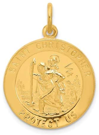 24k Gold-Plated Sterling Silver St. Christopher Medal (30x22MM)