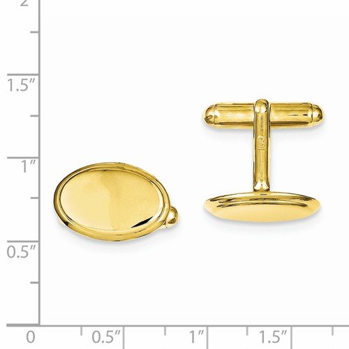 Sterling Silver and Vermeil Oval Cuff Links, 18X12MM