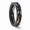 Radiance Collection Black and Rainbow Anodized Titanium 4mm Band