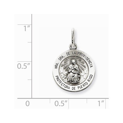 Sterling Silver Antiqued De La Providencia Medal (22X15MM)