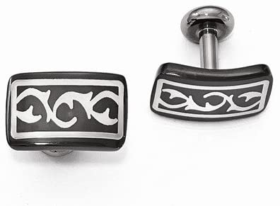 Thorn Collection Black Titanium and Sterling Silver Thorn Cuff Links