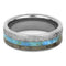 Turquoise, Dinosaur Bone, Gibeon Meteorite 7mm Titanium Comfort-Fit Wedding Band