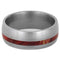 Red Box Elder Burl Wood 7mm Matte Titanium Comfort-Fit Wedding Band