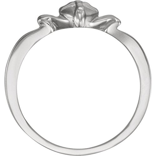 Ave 369 'The Gift Wrapped Heart' Cross Rhodium Plated 14k White Gold Chastity Ring, 7MM