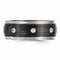 Edward Mirell Black Titanium and Polished Titanium White Sapphire Beveled 9mm Wedding Band