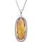 Honey Quartz Oval Sterling Silver Necklace, 18"