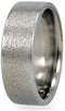 Flat Profile 8mm Comfort-Fit Deep Frosted Titanium Wedding Band