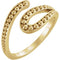 Beaded Bypass Ring, 14k Yellow Gold