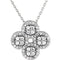 Diamond Clover Necklace, Rhodium-Plated 14k White Gold, 18" (0.5 Ctw, G-H Color, I1 Clarity)