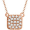 Diamond Square Bar Pendant Necklace in 14k Rose Gold, 18" (1/6 Cttw)