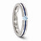 Radiance Collection Gray and Blue Titanium Sky Blue Topaz Princess 4mm Band