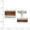 Stainless Steel Wood Inlay Enameled Rectangle Cuff Links