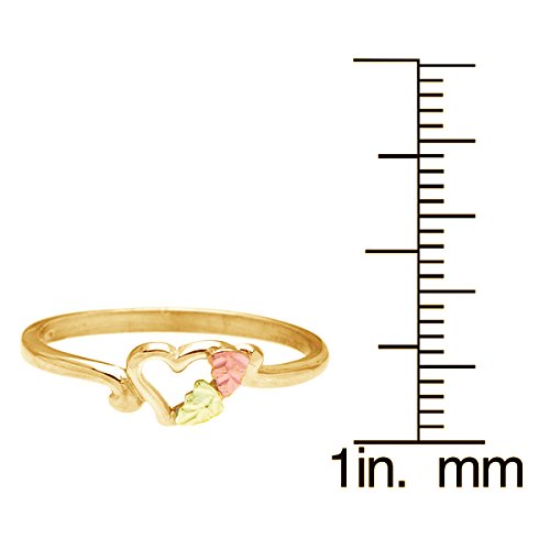 Petite Open Heart Ring in 10k Yellow Gold, 12k Rose Gold, 12k Green Gold