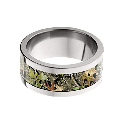 Mossy Oak Camo Obsession 10mm Comfort-Fit Titanium Ring